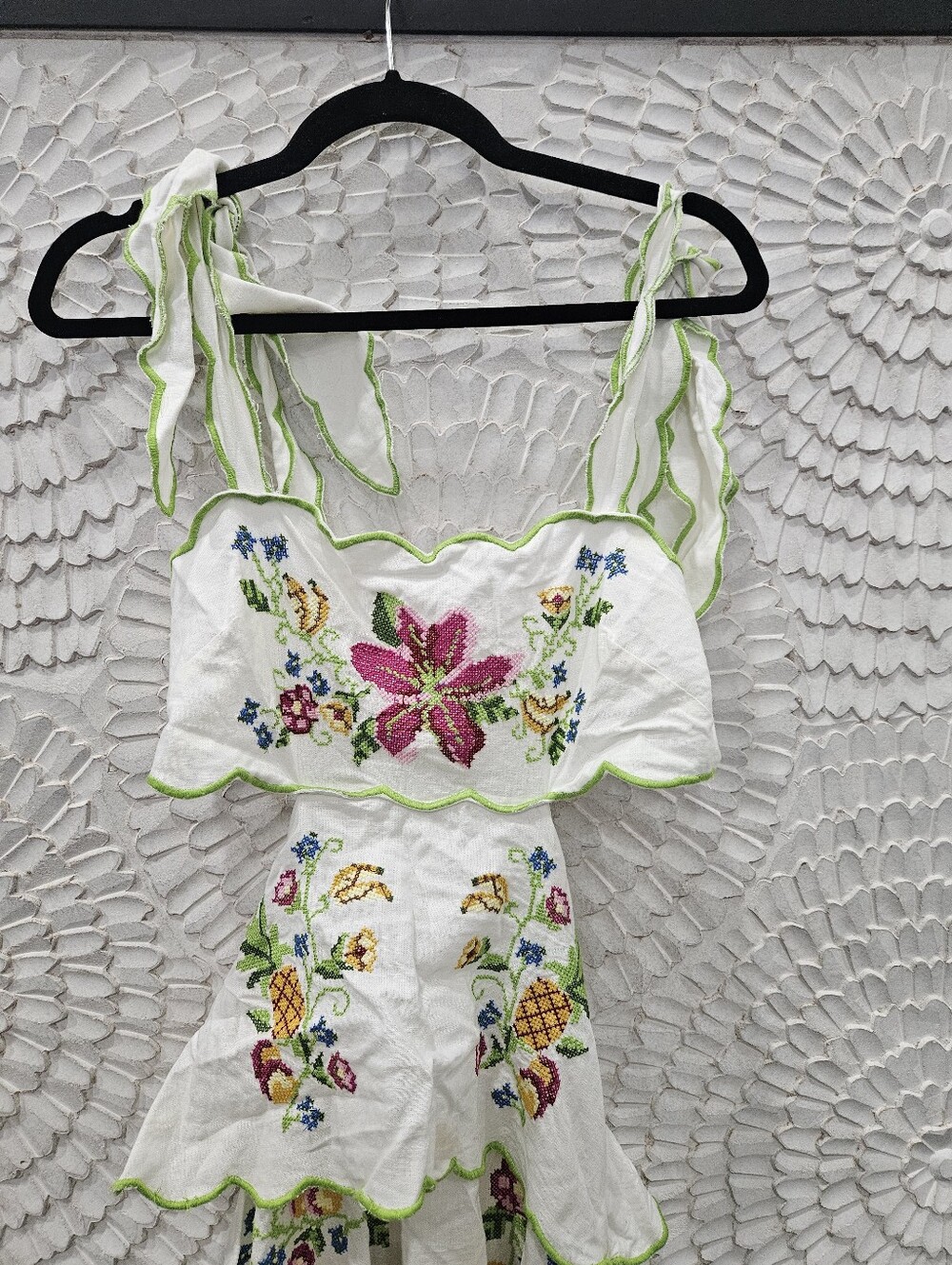 FARM Rio Cream Maxi Dress with Multicolor Floral Embroidery - Picture 3 of 9